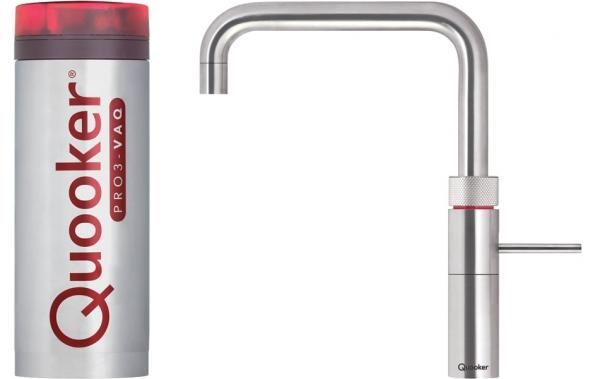 Geld rubber Siësta ziekte Quooker 3FSRVS PRO3 Fusion Square Stainless Steel Boiling Water Tap |  Whitakers of Shipley