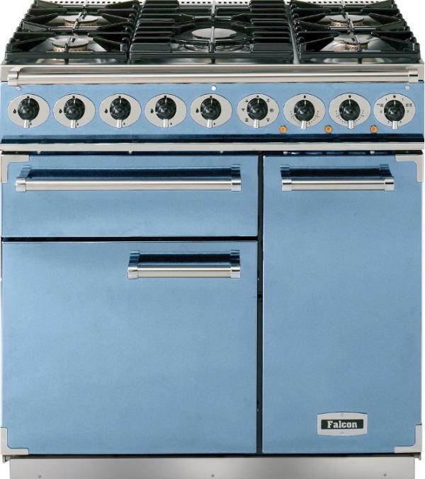 Falcon F900DXDFCA/NM 80850 Deluxe China Blue Dual Fuel Range Cooker