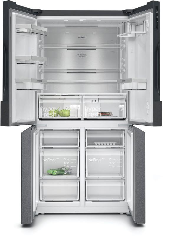 Siemens KF96NAXEAG BlackSteel French Door Fridge Freezer