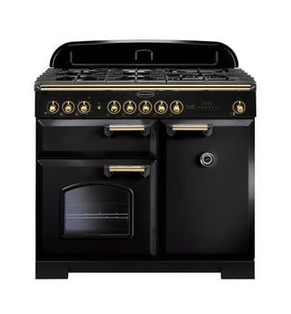 Rangemaster Classic Deluxe 100cm Duel Fuel Range Cooker with Brass Trim