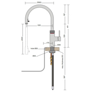 Quooker Flex Boiling Water Tap with Combi Tank (7 Litre)