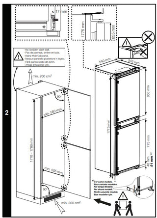 Blomberg KNE4564EVI VitaminCare+ 54cm 50/50 Integrated Frost Free Fridge Freezer