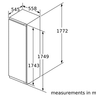 Neff KI1813FE0G 177 x 55.8cm Built in Single Door Fridge