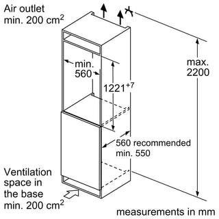 Bosch KIL42NSE0G Built In Fridge with Ice Box