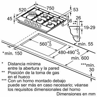 Bosch PCS7A5I90 90cm Gas Hob