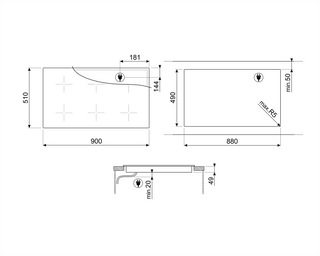 Smeg SIM6964R Dolce Stil Novo 90cm Induction Hob