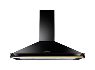 Rangemaster Classic 110cm Chimney Hood with Rail With Brass Trim